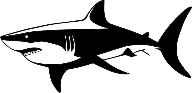 Great White Shark Logo Monochrome Design