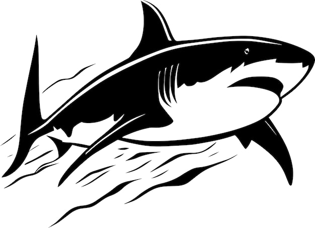 Vector great white shark logo monochrome design