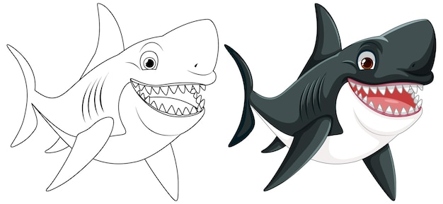 Vector great white shark smiling