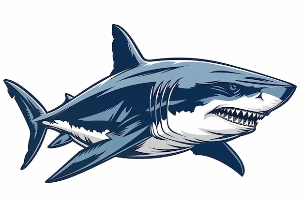 Vector great white shark vector animal logo on white background