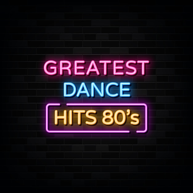 Greatest dance neon text sign