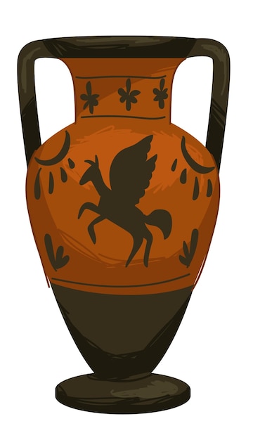 Vettore anfora del vaso della cultura antica e del patrimonio della grecia