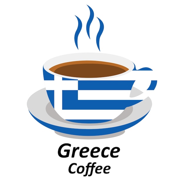 greece coffee cup icon coffeeshop logo illustration design