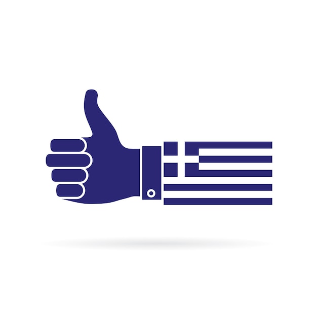 Vector greece country flag thumbs up vector icon