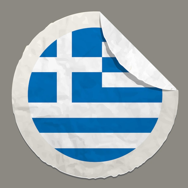 Greece flag symbol on a paper label