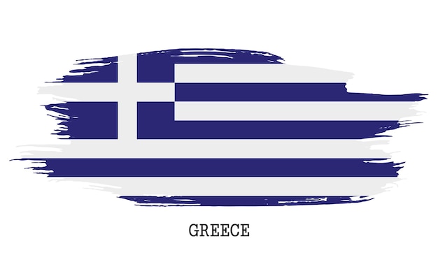 Greece flag vector grunge paint stroke