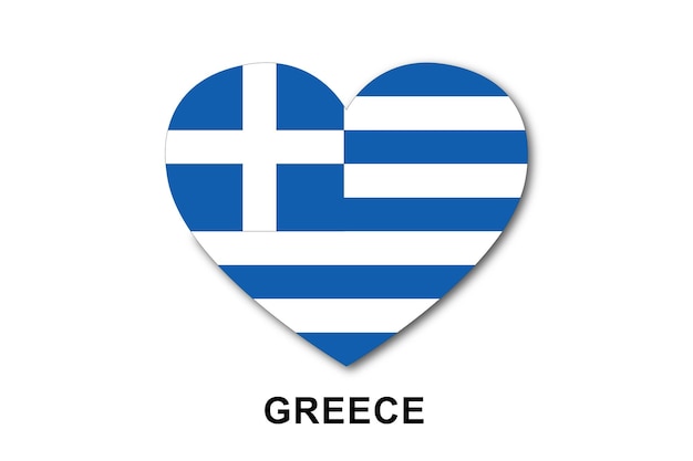 Vector greece heart flags flat