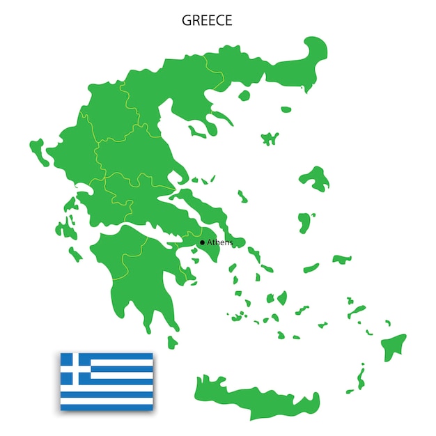 Vector greece map and flag on white background travel concept vector illustration stock image