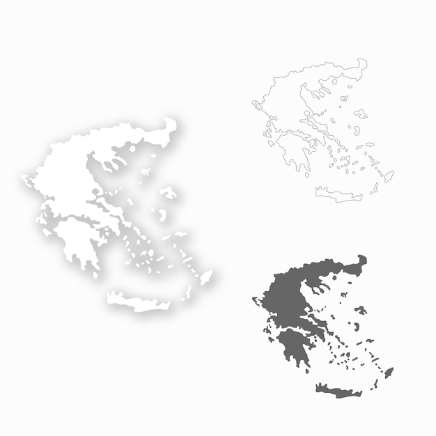 Mappa della grecia impostata per un design facile da modificare