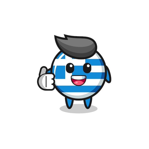 Greece mascot doing thumbs up gesture cute design