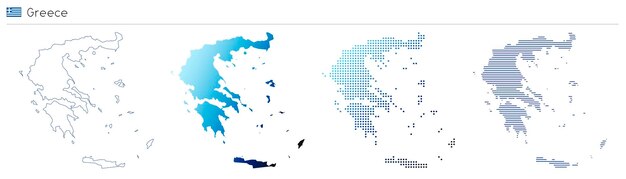 ギリシャの概要 グラディエント 点と線 幾何学的な国形