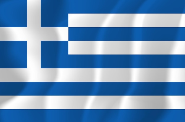 Greece Waved Flag Illustration Vector Background