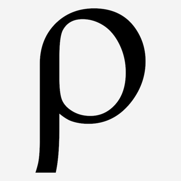 Vector greek alphabet symbol rho