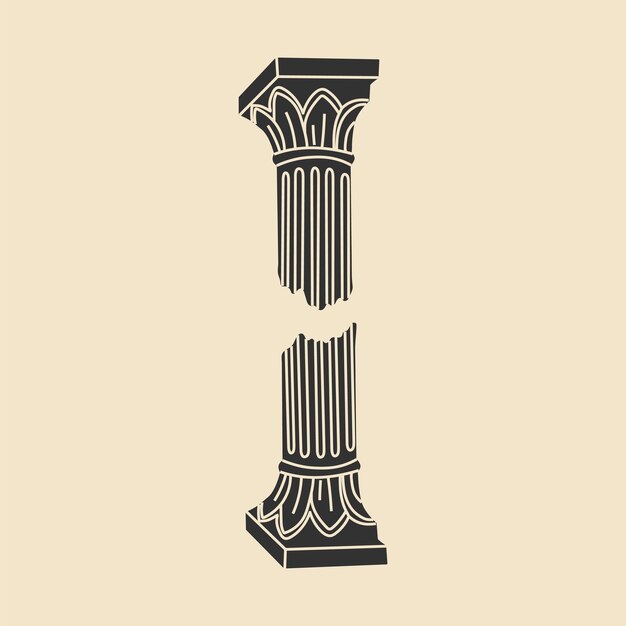 Greek ancient sculpture statue column Vector illustration