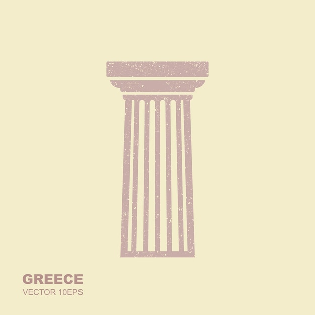 Greek classical column vector icon in flat style