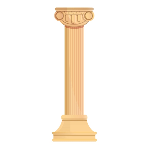 Greek column icon Cartoon of greek column vector icon for web design isolated on white background