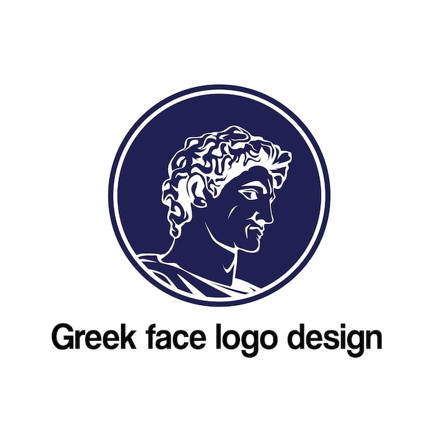 Vector greek face vector logo design