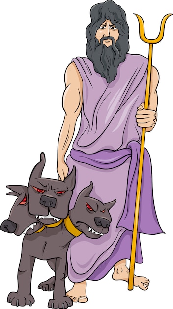 greek god hades cartoon illustration