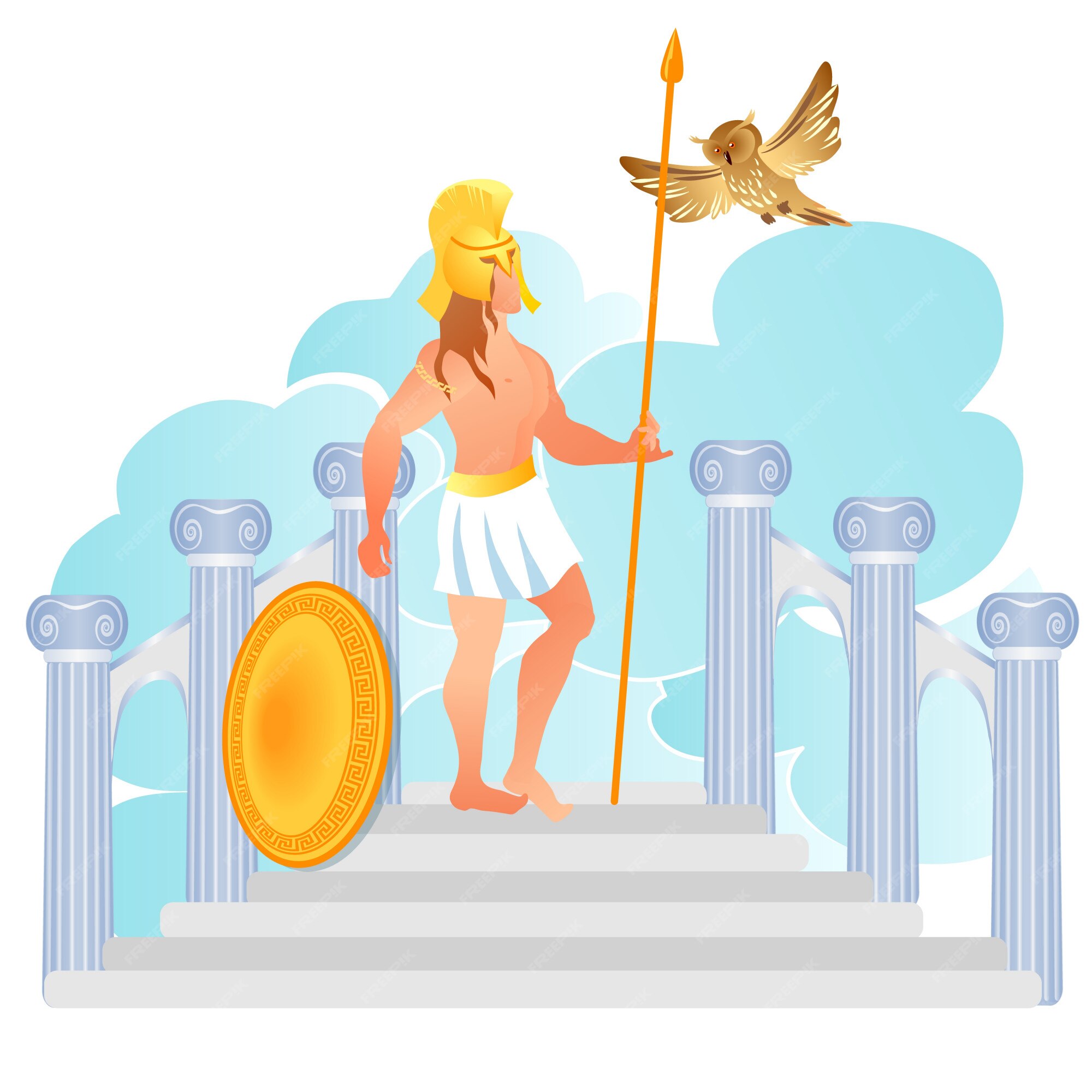 Premium Vector | Greek God Of War Ares Or Mars Son Of Zeus And Hera