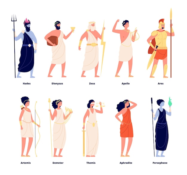 Greek gods. mythology goddess collection.