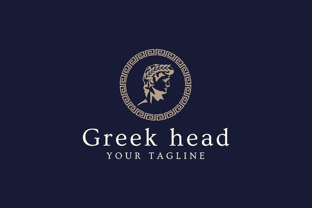 Иллюстрация икона векторного логотипа греческой головы