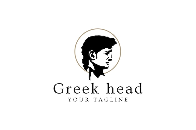 Vector greek head logo vector icon illustration