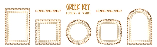 Vector greek key frames and borders collection decorative ancient meander, greece ornamental set