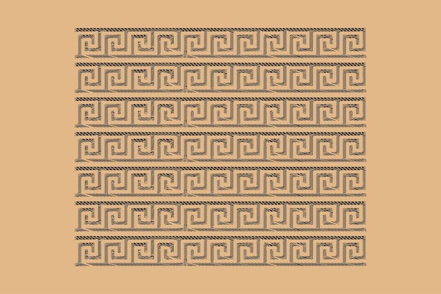 Vector greek key pattern and geometric shapes