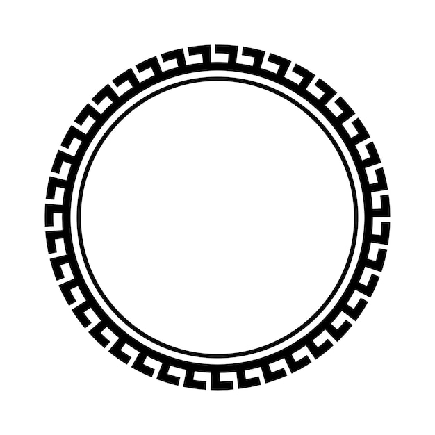 Greek key round frame. Greek border. Vector