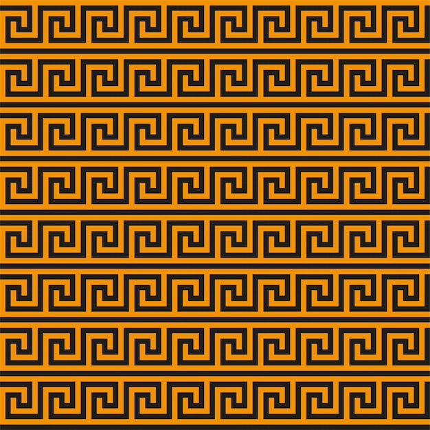 ギリシャの鍵のシームレスなパターン。幾何学的な蛇行。抽象的なベクトルヴィンテージ背景