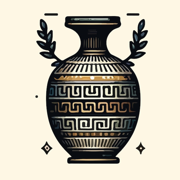 Vettore vaso di mitologia greca