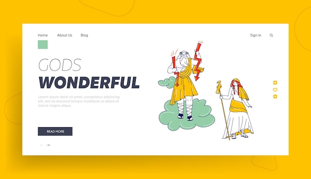 Greek or Roman Mythology Landing Page Template.