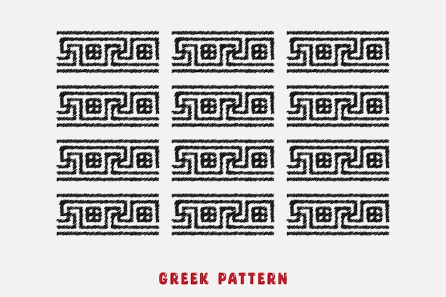 Греческий римский узор границы декоративный орнамент Древнегреческий меандр Волна текстильного дизайна