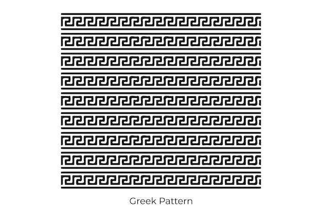 Vector greek roman pattern border decorative ornament ancient greek meander vector design wave