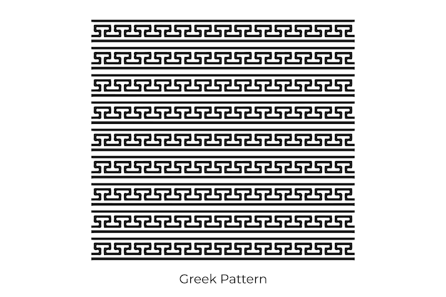 Vector greek roman pattern border decorative ornament ancient greek meander vector design wave