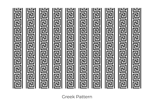 Vector greek roman pattern border decorative ornament ancient greek meander vector design wave