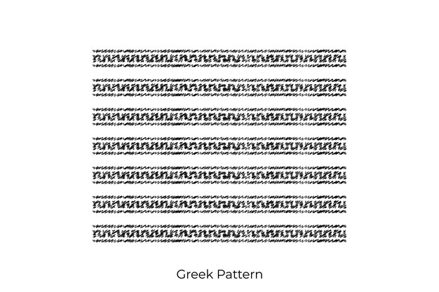 Greek roman pattern border decorative ornament Ancient Greek meander vector design wave