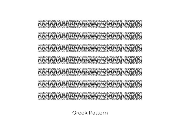 Vector greek roman pattern border decorative ornament ancient greek meander vector design wave