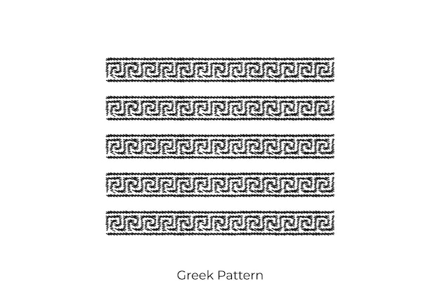 Vector greek roman pattern border decorative ornament ancient greek meander vector design wave