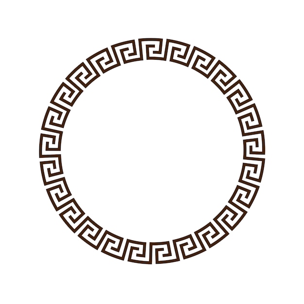 Vector greek round decorative frame for design