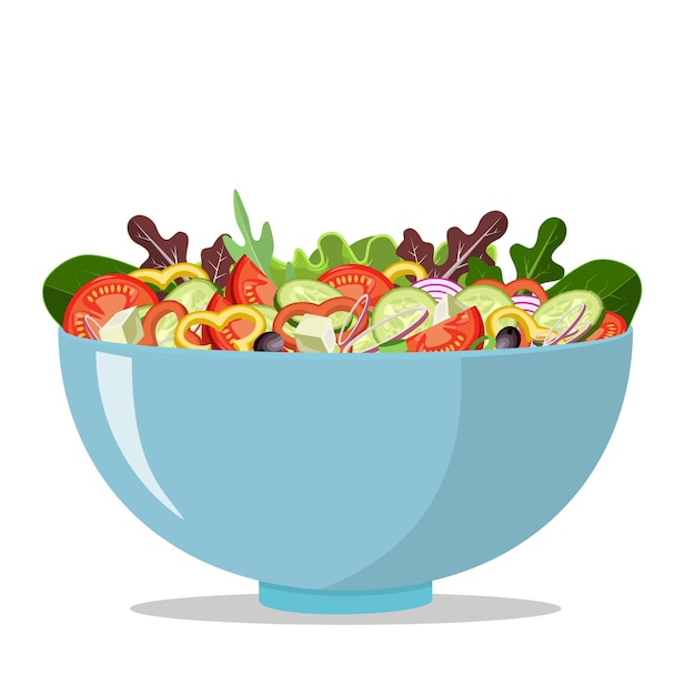 Greek salad icon on white background.