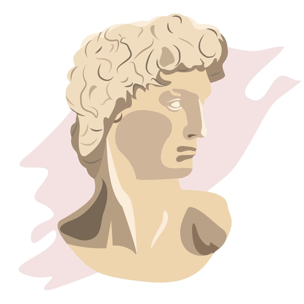 Vettore scultura greca illustrazione vettoriale per uno striscione di un'esposizione d'arte per una galleria o un museo eps10