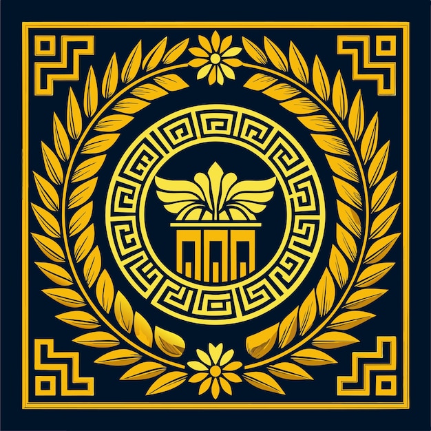 Vector greek style ornament in golden colours