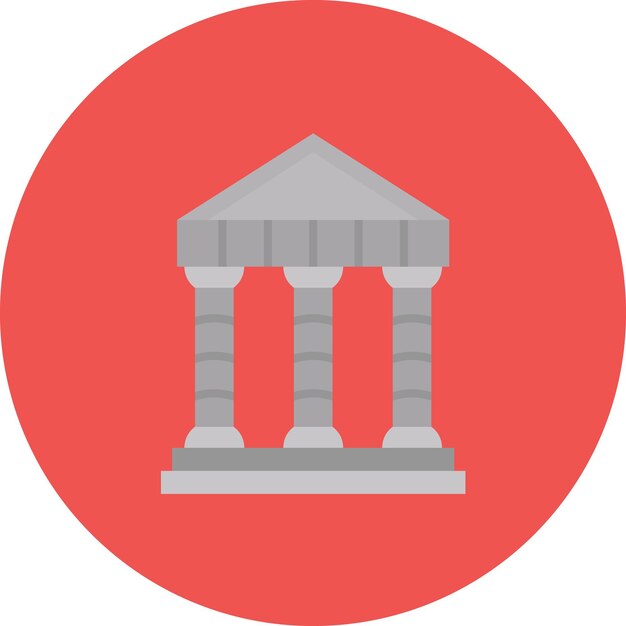 Greek Temple Flat Illustration
