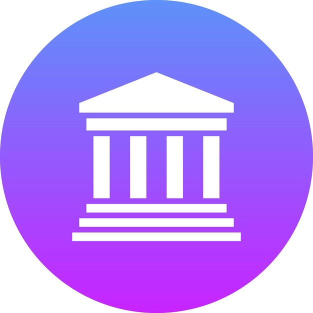 ギリシャの寺院のベクトルアイコンのイラスト