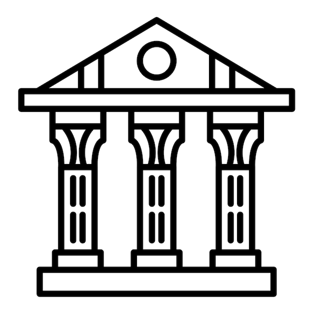 Greek Temple Vector Illustration Style