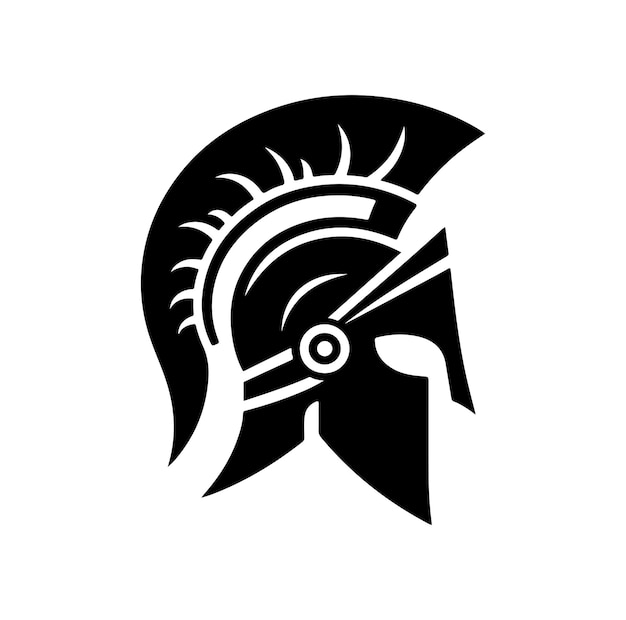 Greek warrior Spartan helmet vector illustration