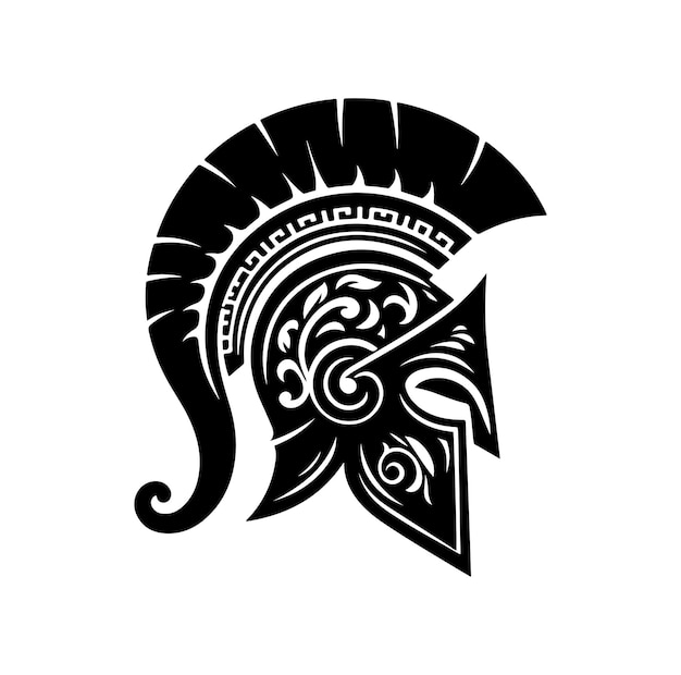 Greek warrior Spartan helmet vector illustration