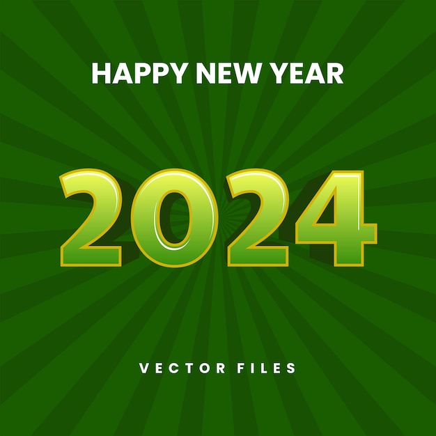 Green 2024 New Year Vector