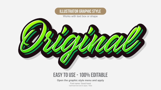 Green 3d calligraphy text effect